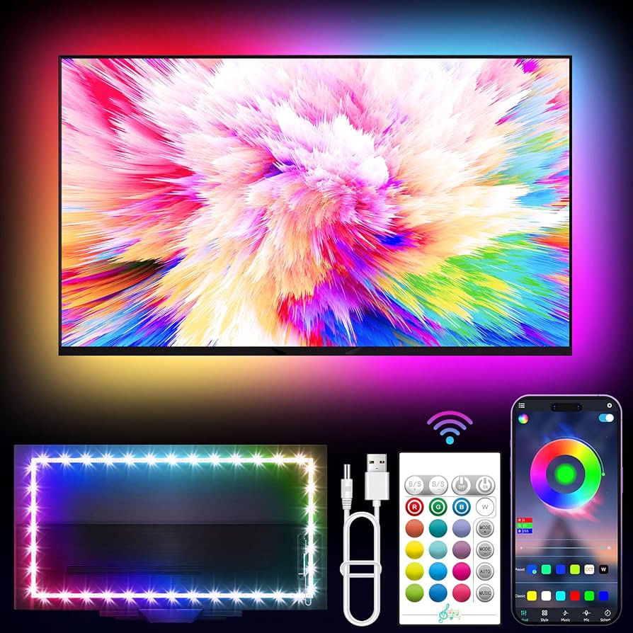 KANTUTOE LED Lights for TV, 16.4ft TV LED Backlight for 45-75 Inch TVs, RGB TV Backlight Behind w... | Amazon (US)