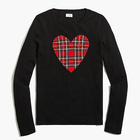 Tartan heart Teddie sweater | J.Crew Factory