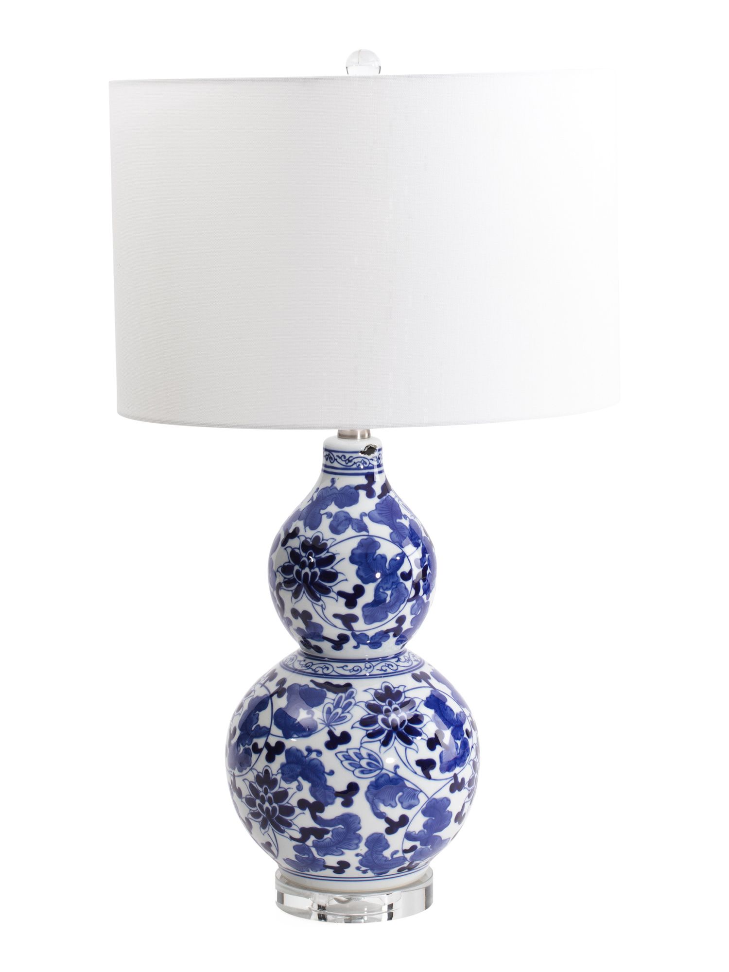 28in Floral Ceramic Crystal Table  Lamp | TJ Maxx