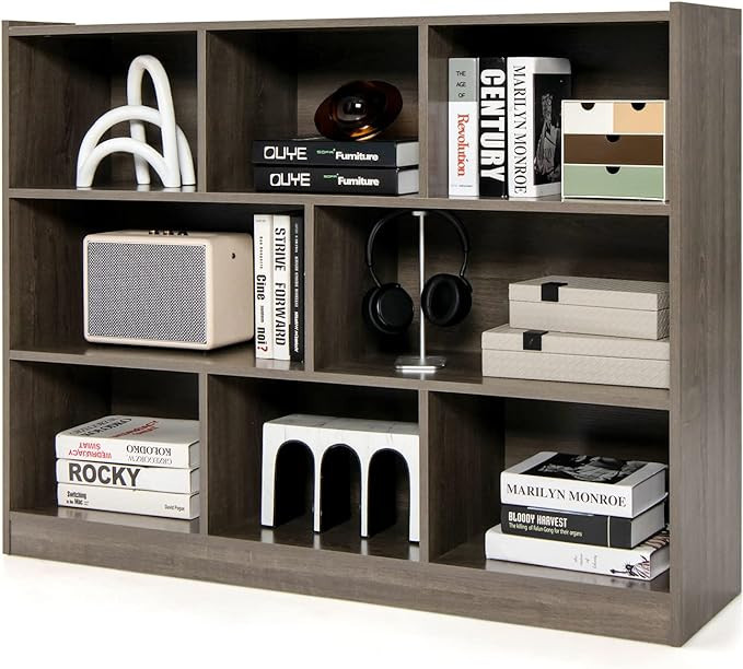 Giantex 8 Cube Bookcase, Freestanding 3-Tier Open Bookshelf, Modern Storage Display Cabinet, Wood... | Amazon (US)