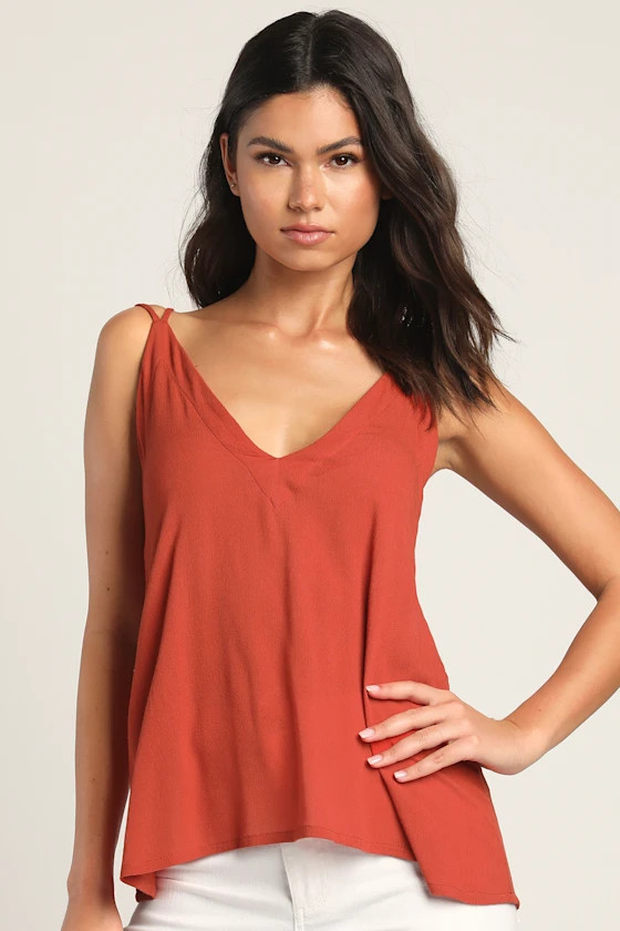 Adrift Rust Orange Tank Top | Lulus (US)