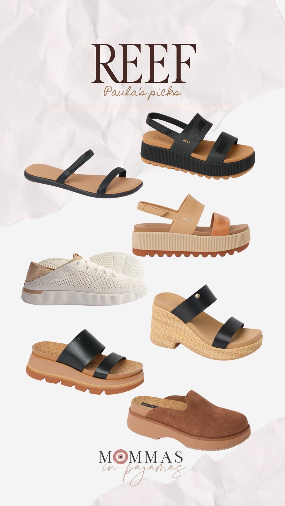 Reef brand shoes are the best around. I own multiple styles and they are all super comfortable, great quality and completely worth the price. From comfy lightweight casual sneakers, to dressier platform sandals to my favorite two strap flat slides, they have so many options. 
Use my code PAJAMAS to save!

#LTKMidsize #LTKSeasonal #LTKPetite