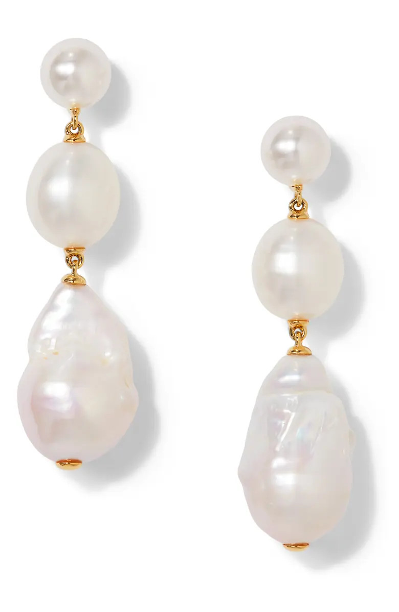 Nadri London Cultured Pearl Triple Drop Earrings | Nordstrom | Nordstrom