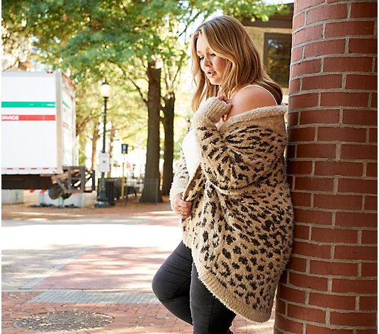 All Worthy Hunter McGrady Jacquard Cocoon Cardigan | QVC