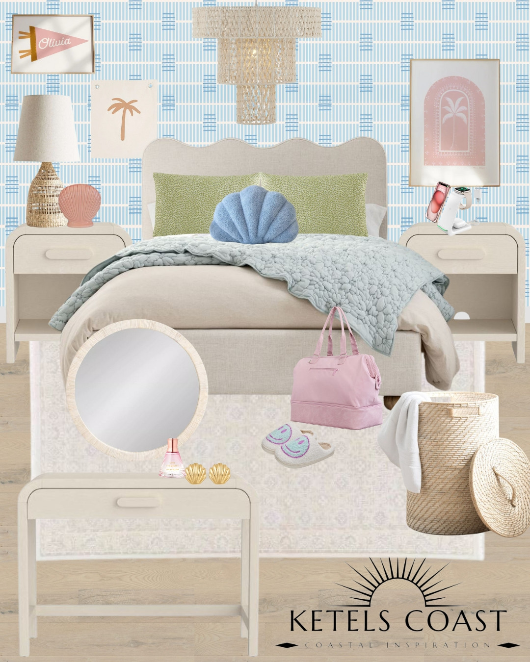 This girl's room is giving ALL the coastal princess vibes! 👑🌊 With dreamy blues, rattan textures, and seashell accents, it’s a beachy escape right at home! 🏝️✨

girls room | Coastal Living | Toddler Girl room | Coastal Bedroom | Coastal Room | Beach Room | Ava Ketels | Ketels Coast | Kids Room Inspo | Coastal Chandelier

#LTKStyleTip #LTKHome #LTKKids #LTKFamily 

 #LTKSaleAlert #LTKFindsUnder50 #LTKFindsUnder100