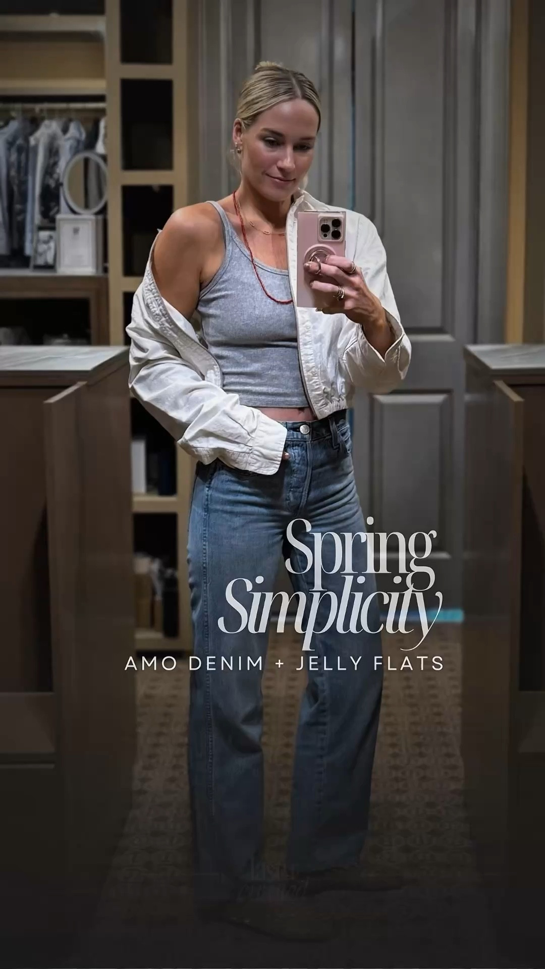 Classic Everyday Look: @AMO Jeans + Tank + Jelly Sandals Outfit. Note: the jacket is actually an upcycled women’s @Polo classic fit oxford I found at a vintage shop in London.
•
#Springoutfits2026 #lightwashdenim #polojacket #amazontank #jellysandals #everydaycasual


#LTKootd #LTKmomlife #LTKTravel