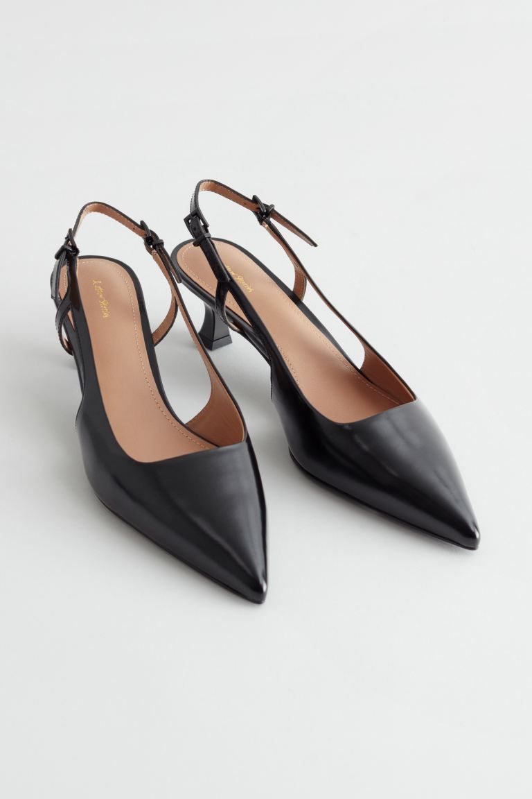Slingback Leather Pumps | H&M (UK, MY, IN, SG, PH, TW, HK)