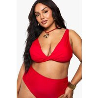 Womens Plus Wrap Bikini Top - Red - 22 | NastyGal UK