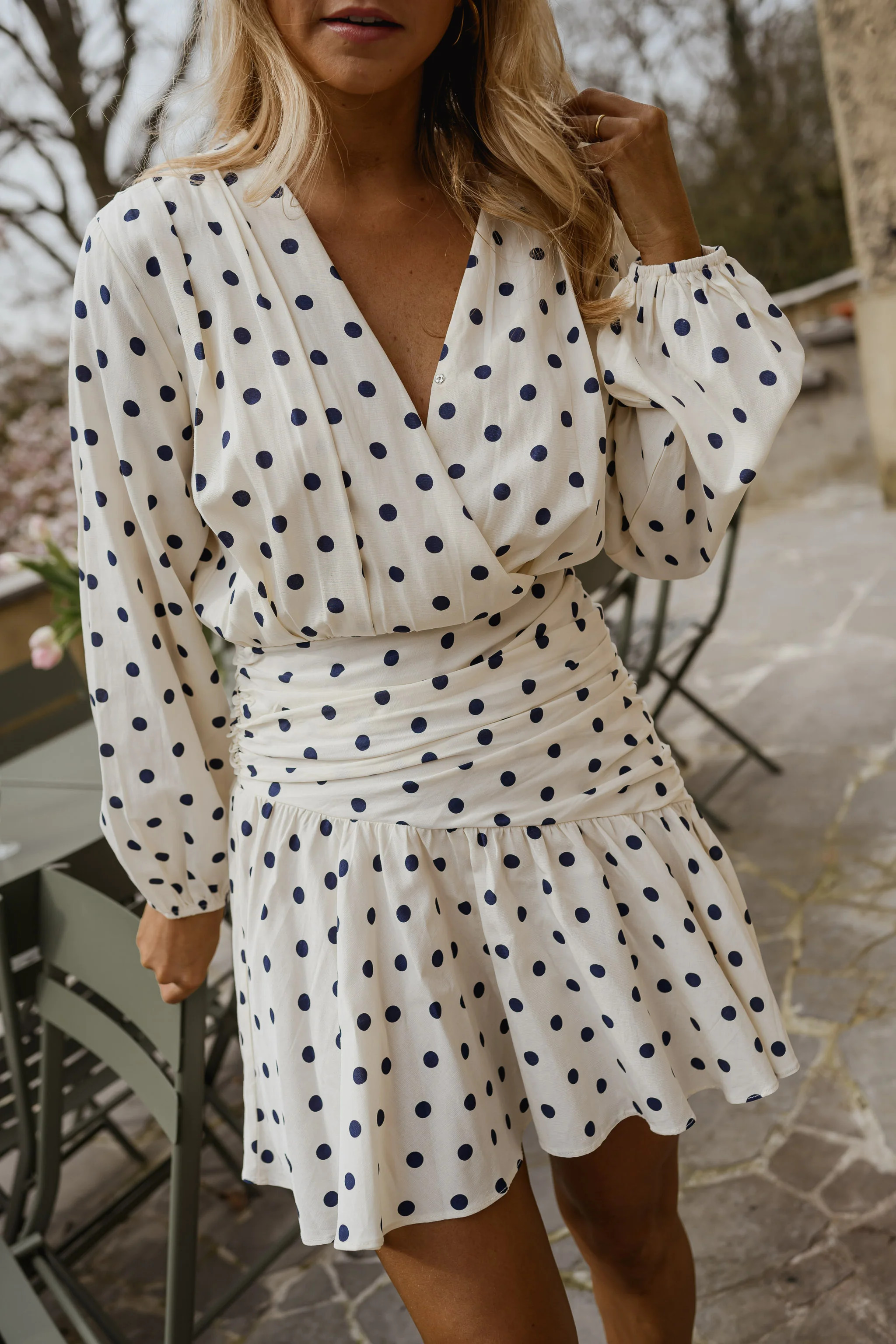 Ecru Polka Dot Halie Dress | Easy Clothes