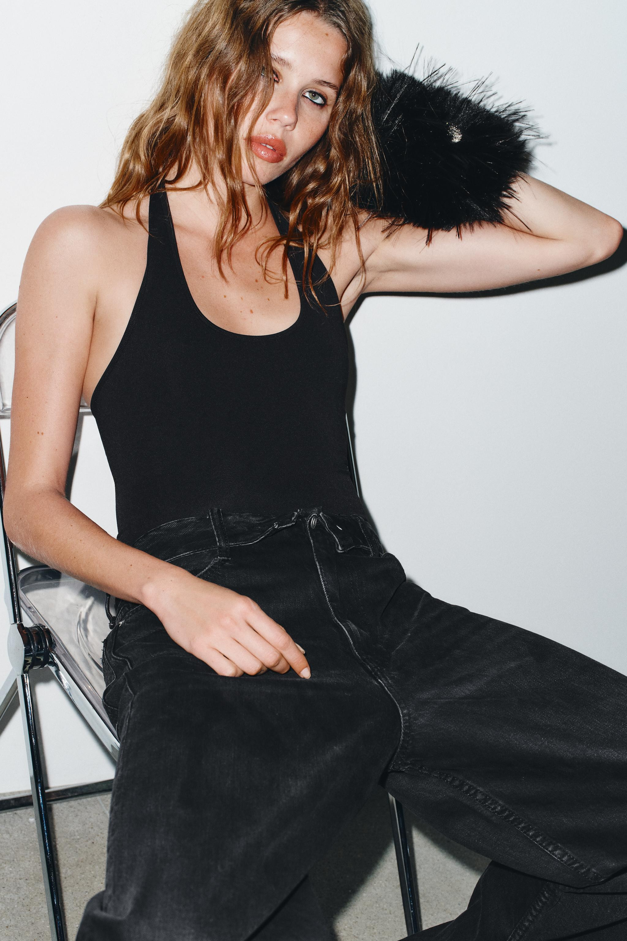 TRF MID-RISE FOLDED WAISTBAND JEANS | Zara US