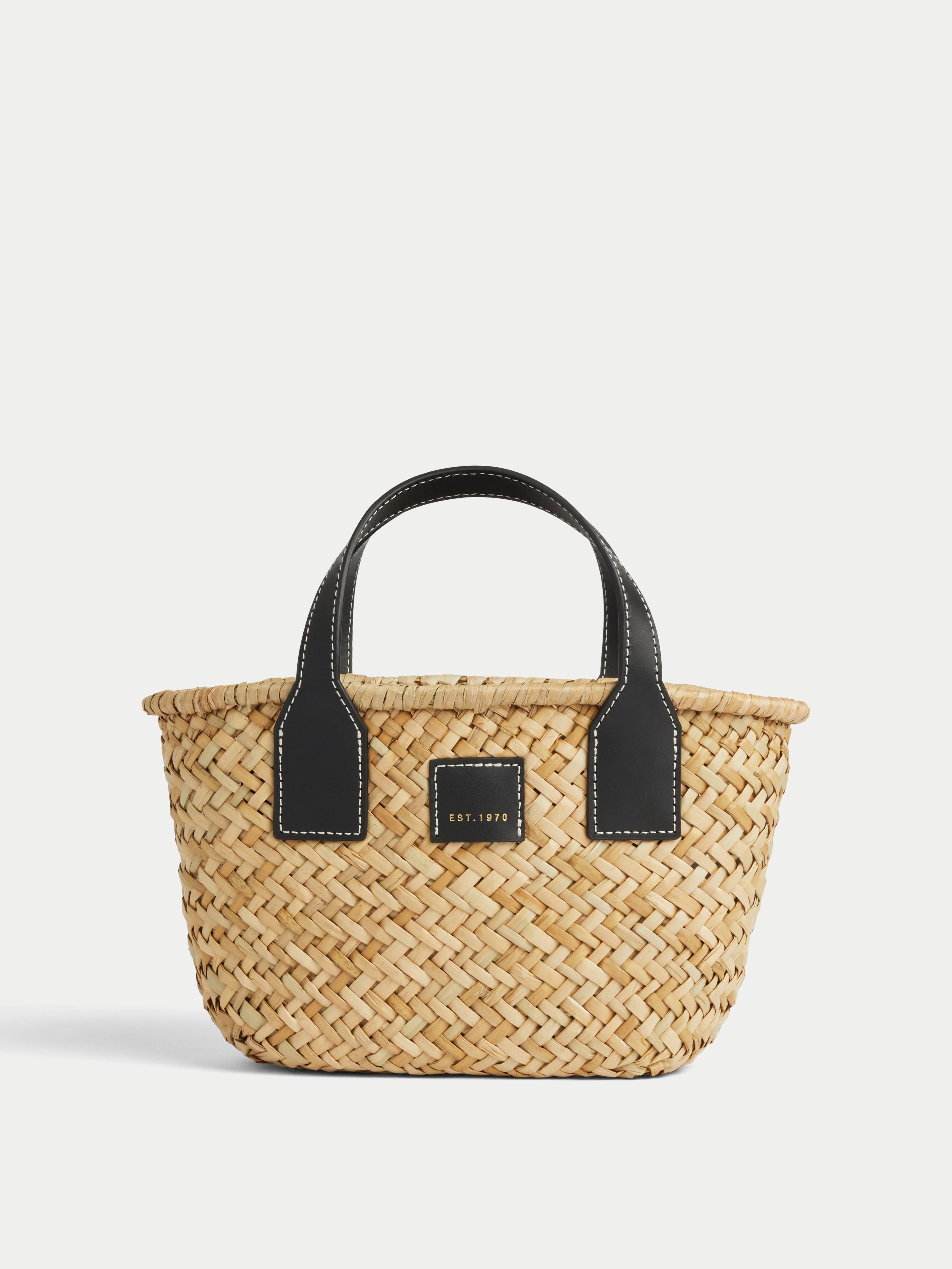 Mini Chiltern Straw Bag | Black | Jigsaw (UK)