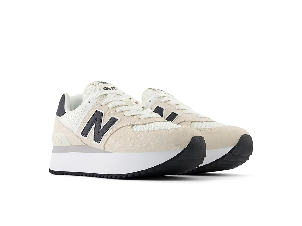 New Balance Classics 574+ Women's Shoes Linen/Sea Salt : 11.5 B - Medium, Suede | Zappos
