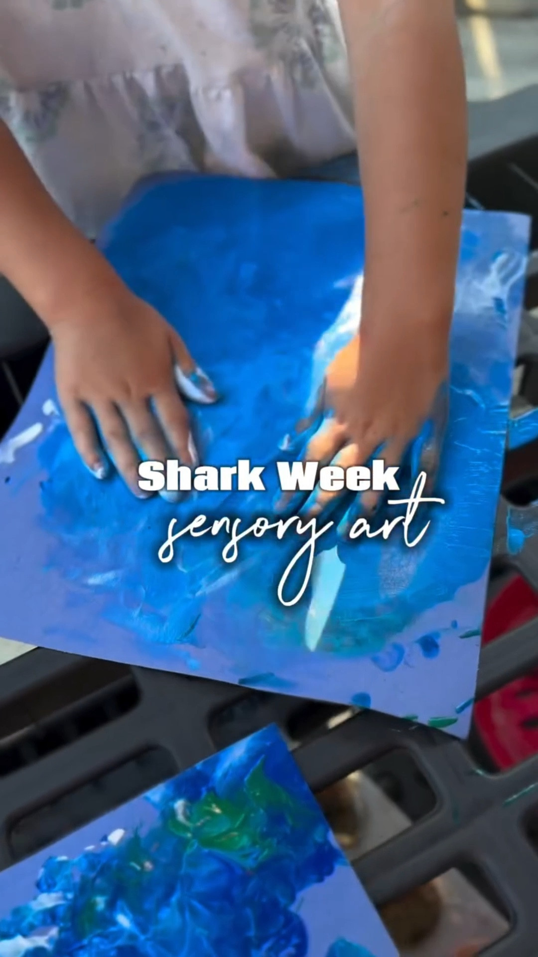 No fancy stamps? No problem. This Shark Week activity turned inexpensive ocean cutouts into the perfect underwater stamp set! 🐠🦈🌊

We started with finger painting to create the ocean background, then used the wooden shapes as stamps to build our sea scene. Bonus: once stamped, they became part of the final artwork—painted and all!

✨ Tip: Washable paint makes this an easy clean-up project, and the texture exploration is great for sensory play.

🧠 This one’s all about creativity, color mixing, and fine motor fun.

#sharkweekforkids #processartforkids #sharks #kidsart

#LTKKids #LTKFamily
