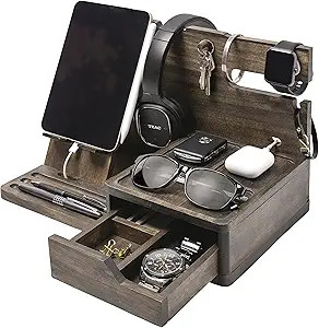 EcoLeafy Dot Nightstand Organizer- Phone Docking Station Gifts for Men Who Have Everything- Dad B... | Amazon (US)