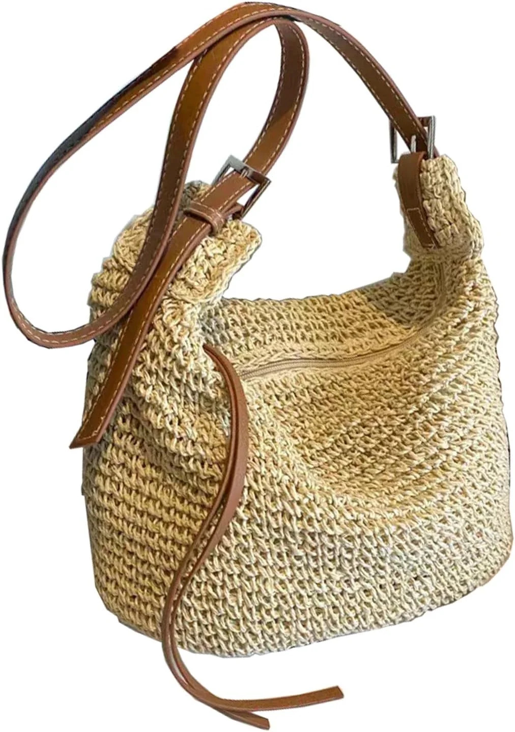 MMYGU Handwoven Round Rattan Bag Straw Crossbody Shoulder Bag for Women Bohemian Straw Tote Bag B... | Walmart (US)