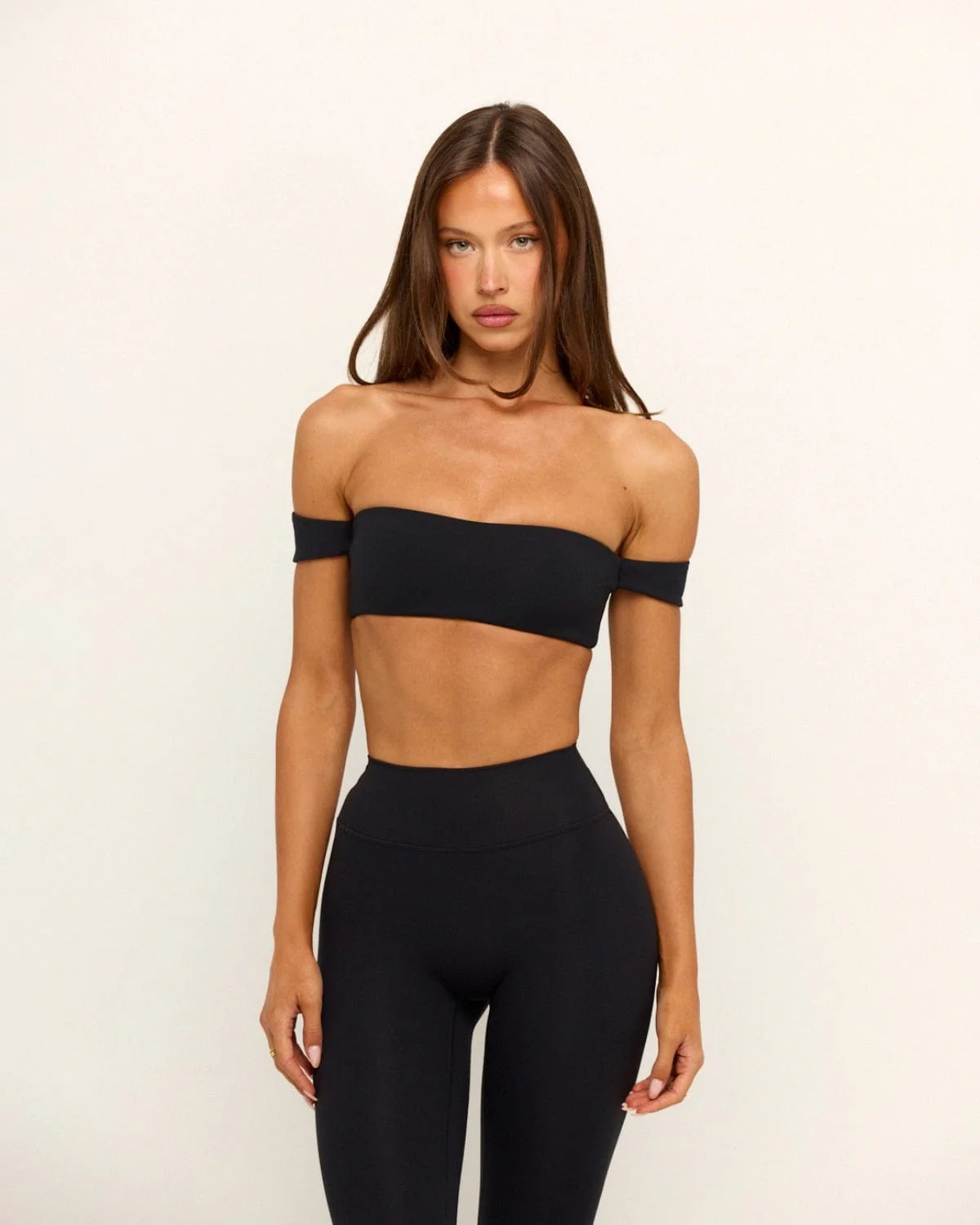 Form Off Shoulder Bandeau | Black | Crop Shop Boutique US