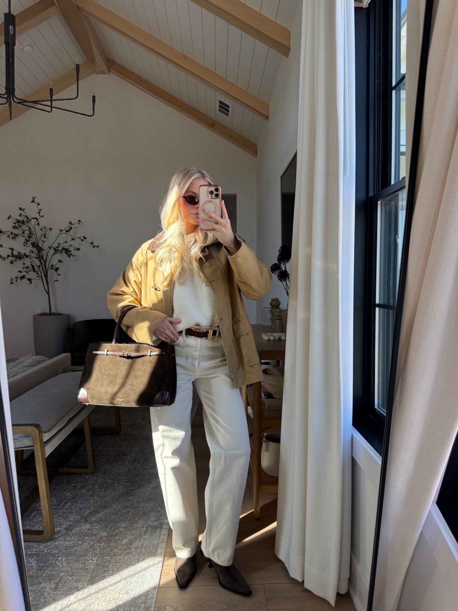 Wearing a small in the jacket, medium in the sweater, small in the tshirt underneath, jeans are a 26! Boots run tts! Use kathleen15 for heaven mayhem! Belt code Kathleen15 #kathleenpost

Chic style, trendy outfit idea, fall fashion, suede boots, fall outfit idea, dinner outfit, cold weather outfit, barn jacket

#LTKSeasonal #LTKStyleTip