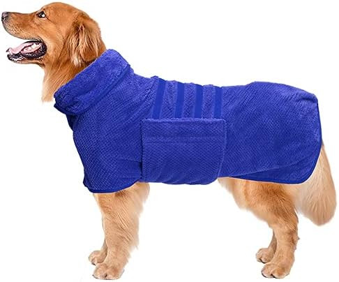 Geyecete Dog Bathrobe Towel Dog Drying Coat-Dry Fast Dog Bag-Pineapple Grid Fast Drying Super Abs... | Amazon (US)
