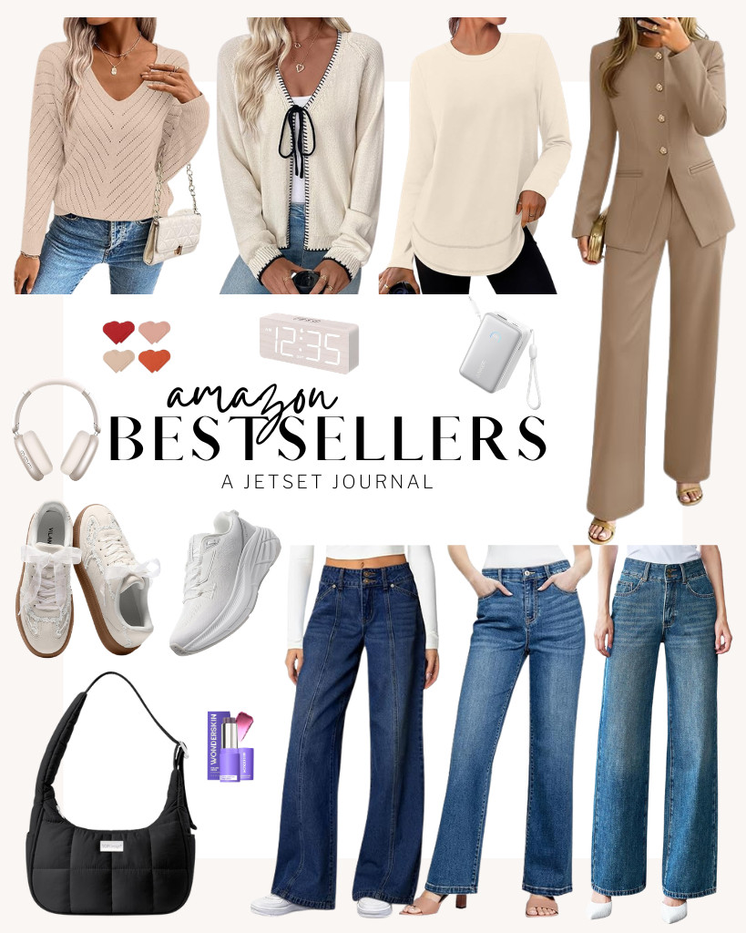 Are you curious about this week's Amazon Bestsellers?

You'll find trendy tops like the SHEWIN V-neck sweater and the XIEERDUO workout top, which are perfect for hiking or running. There are also some functional gadgets worth checking out, including the DreamSky wooden digital clock and the Wentronic noise-cancelling headphones. 

 #LTKSeasonal #LTKSaleAlert #LTKTravel