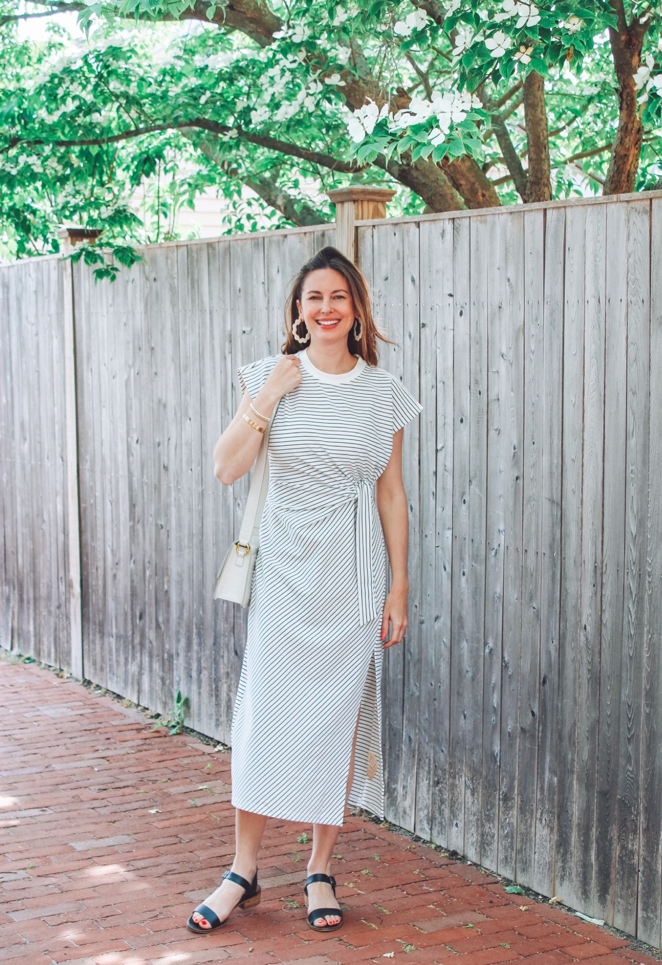 Spring work outfit, work look, baby shower guest, bridal shower guest, spring dress, flattering tie waist dress, Amazon bag 

#LTKworkwear #LTKunder100 #LTKSeasonal