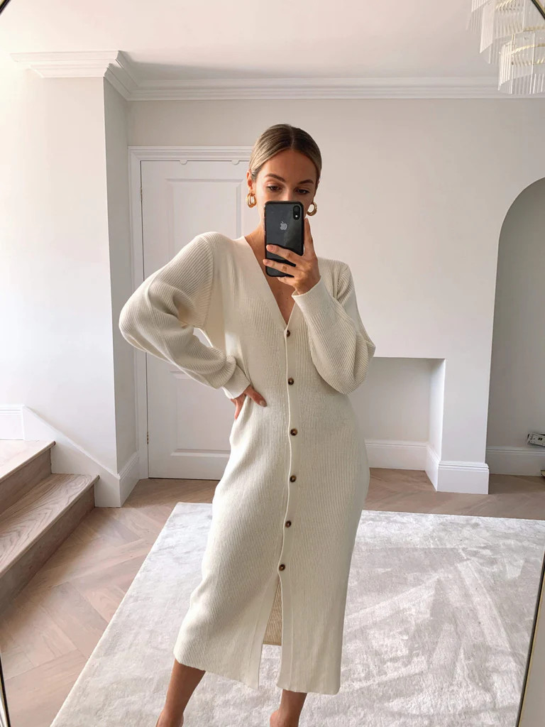 Peony Maxi Cardigan - Cream | Pretty Lavish (UK)