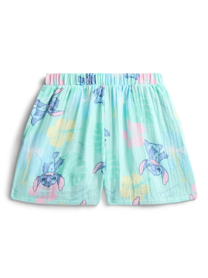 Disney Lilo & Stitch Girls Printed Cotton Shorts, Sizes 4-16 | Walmart (US)