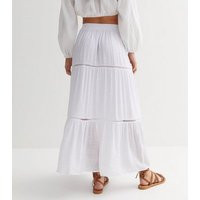 Blue Vanilla White Tiered Maxi Skirt New Look | New Look (UK)