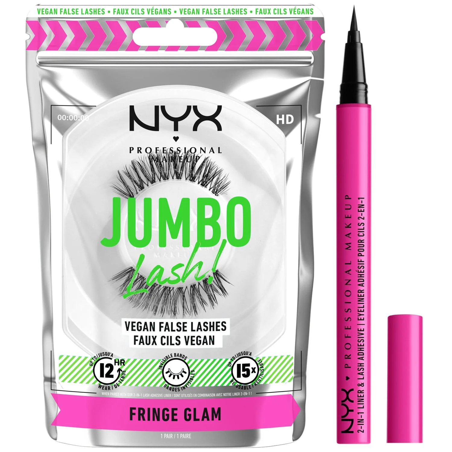 NYX Professional Makeup Jumbo Eyeliner Lash Adhesive and False Lash Set | Walmart (US)