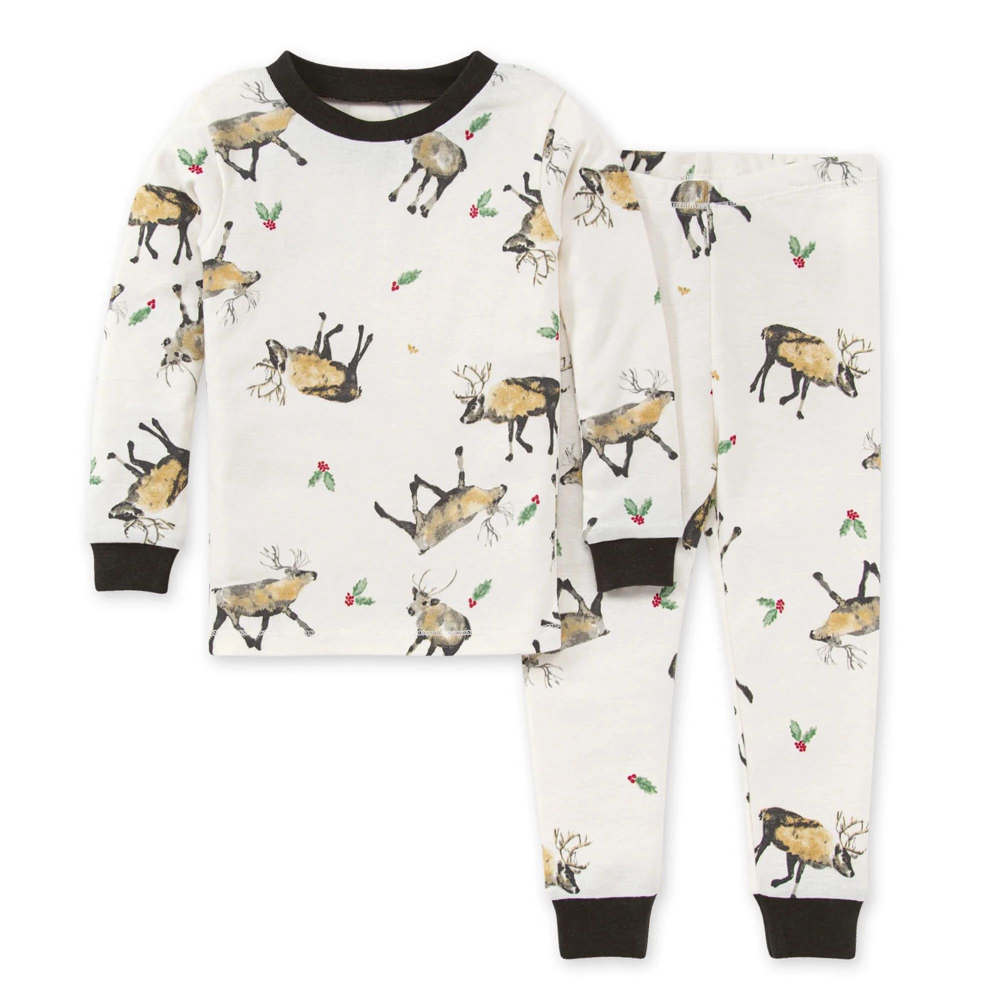 Organic 2-Piece Pajama Set, Northern Reindeer | SpearmintLOVE