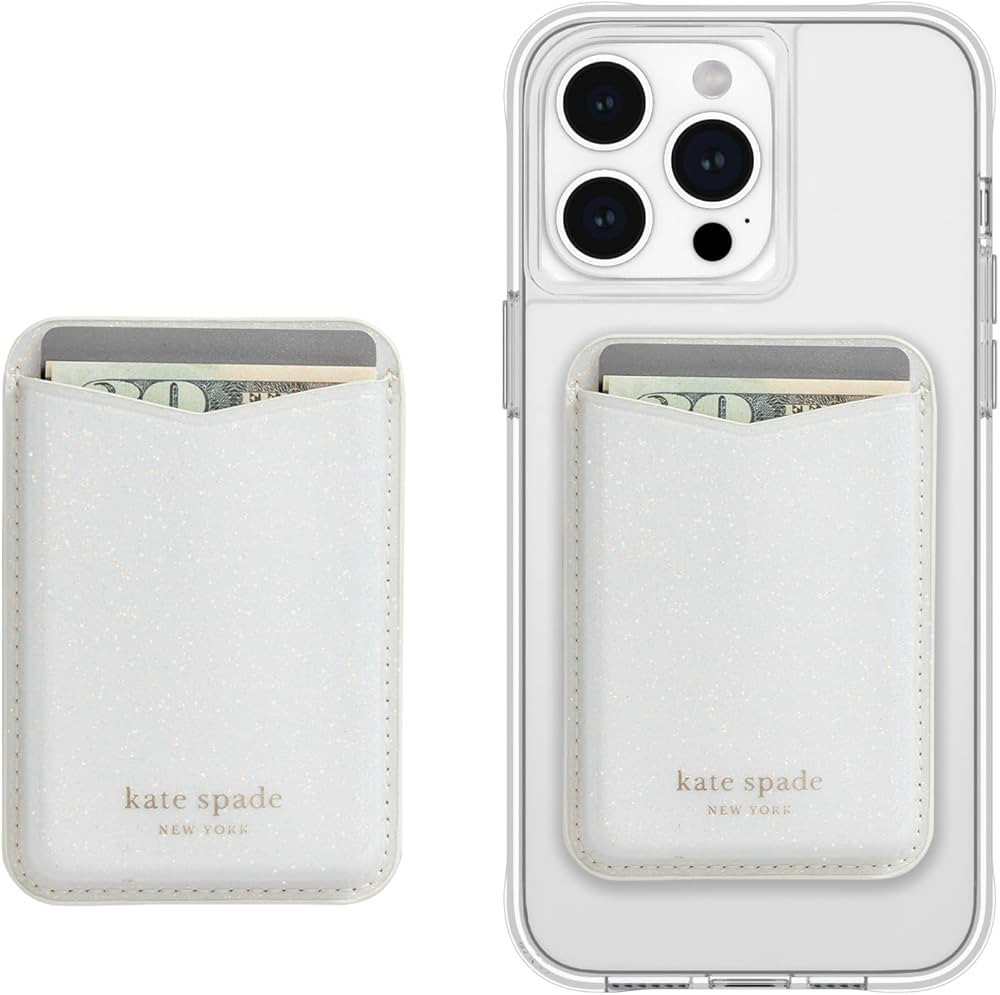 kate spade new york Magnetic Wallet/Card Holder - Compatible with MagSafe Phones and Cases - Whit... | Amazon (US)