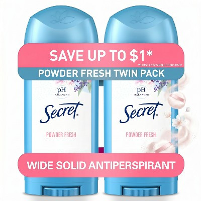 Secret Solid Antiperspirant & Deodorant - Powder Fresh Scent - 2.7oz/2ct | Target