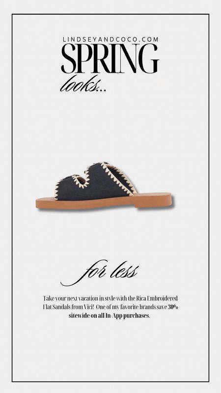 Embroidered Flat Sandals for Spring. Vici. 

#LTKshoecrush #LTKSpringSale #LTKsalealert