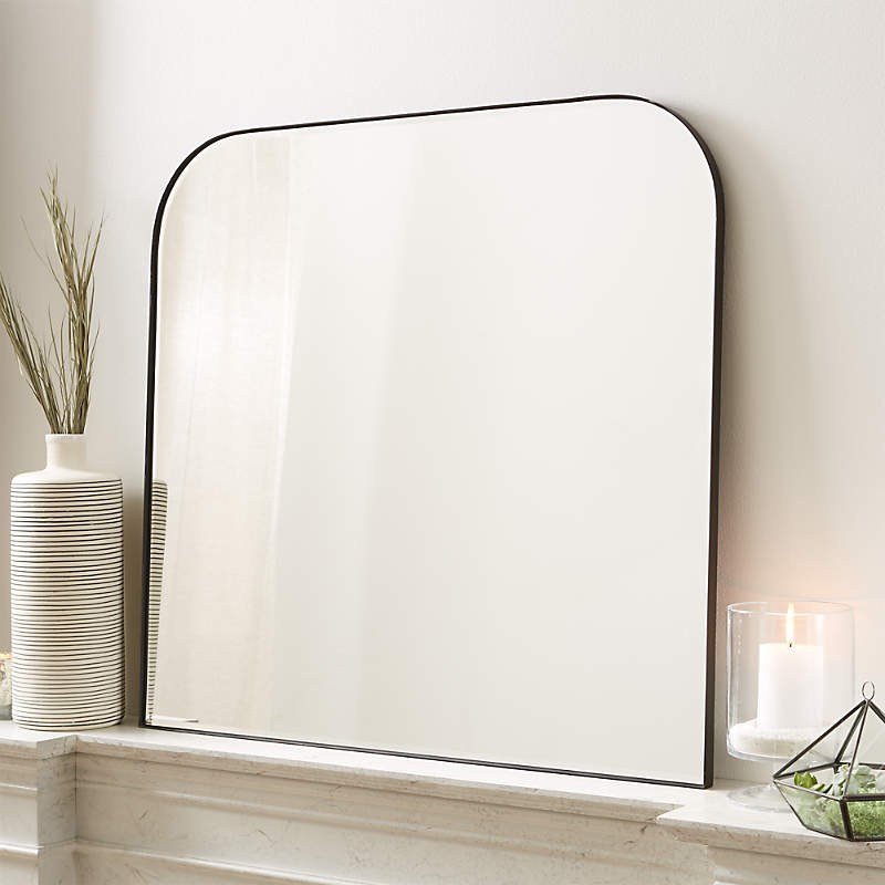 Edge Brass Minimalist Mirror + Reviews | Crate & Barrel | Crate & Barrel
