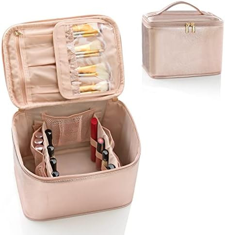 Makeup Bag,OCHEAL Large Travel Makeup Bag Cosmetic Bags for Women Traveling Washable Make Up Bag Org | Amazon (US)