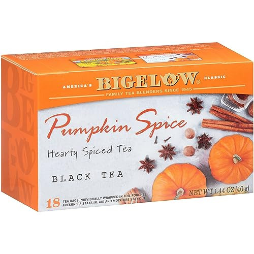 Bigelow Tea Pumpkin Spice Black Tea, Caffeinated Tea with Pumpkin Pie Flavor, Holiday and Christmas Tea, 18 Count Box (Pack of 6), 108 Tea Bags Total | Amazon (US)