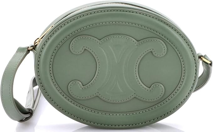 Amazon.com: Celine, Pre-Loved Triomphe Oval Crossbody Bag Leather Mini, Green : Luxury Stores | Amazon (US)