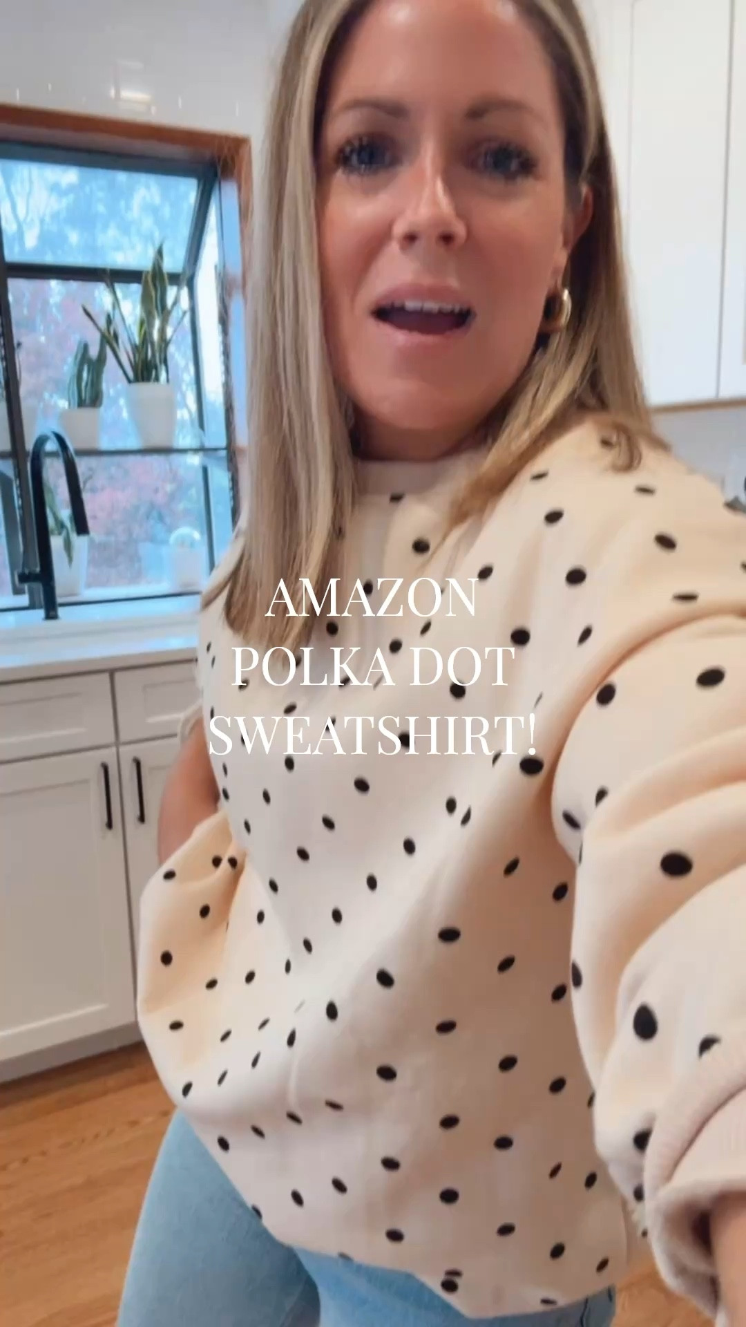Amazon Polka Dot Sweatshirt for spring! Oversized & fleece lined. On sale under $30! Wearing a S.

#LTKootd #LTKSaleAlert #LTKPetite