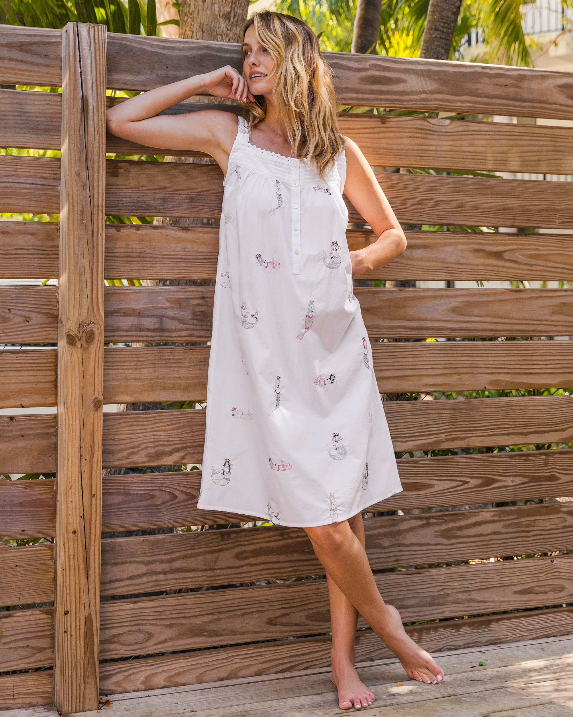 Daughters of Triton - Back to Bed Nightgown - Cloud | Printfresh