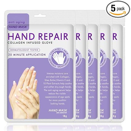 Hand Mask Moisturizing Glove 5 pack, Hydrating Masks Repair Dry Cracked Hands, Remove Dead/Rough ... | Amazon (US)