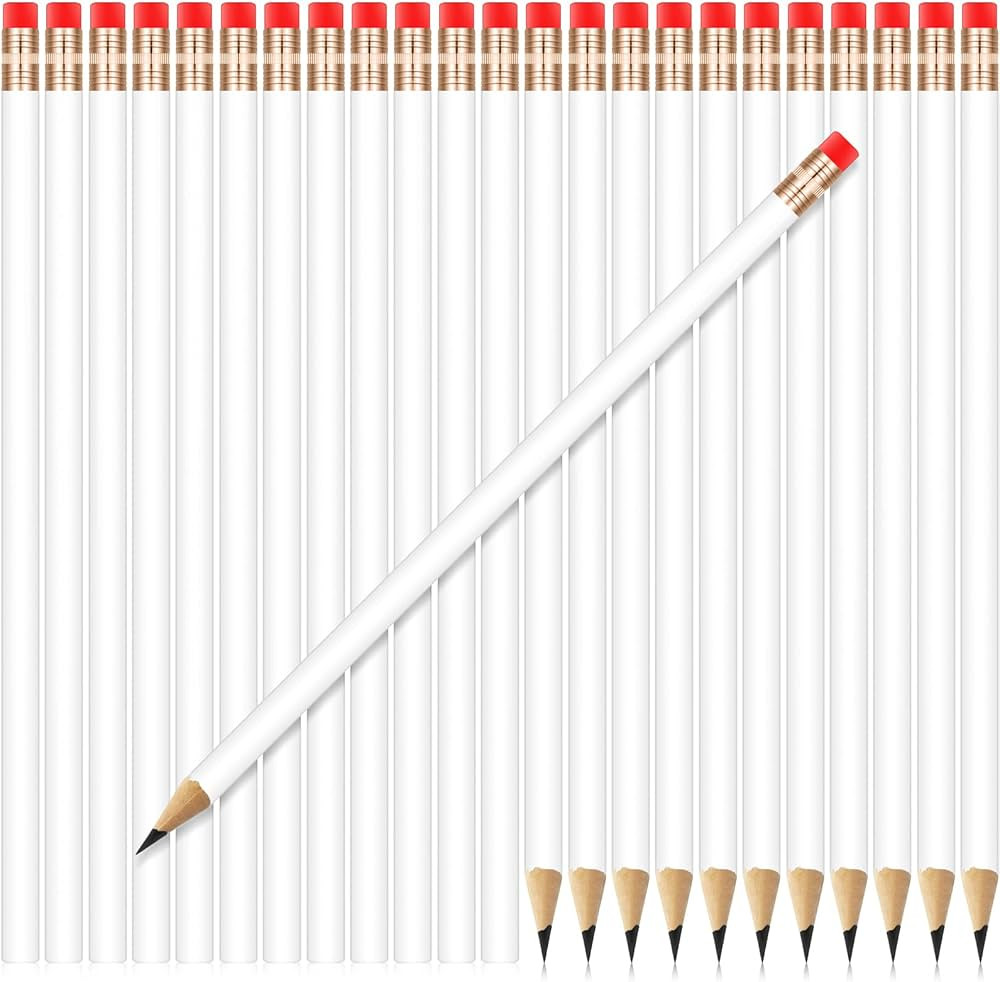 24 Pieces Round Pencils HB Graphite Pencils Wood Pencils with Eraser Cute Pencil Pack for School ... | Amazon (US)
