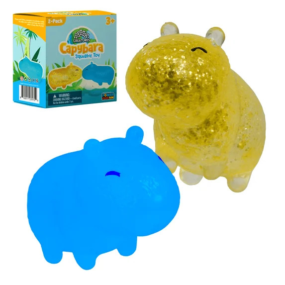 Power Your Fun Capybara Squishy Toy 2 Pack Soft Silicone Stress Relief Fidget STEM Toys for Kids ... | Walmart (US)