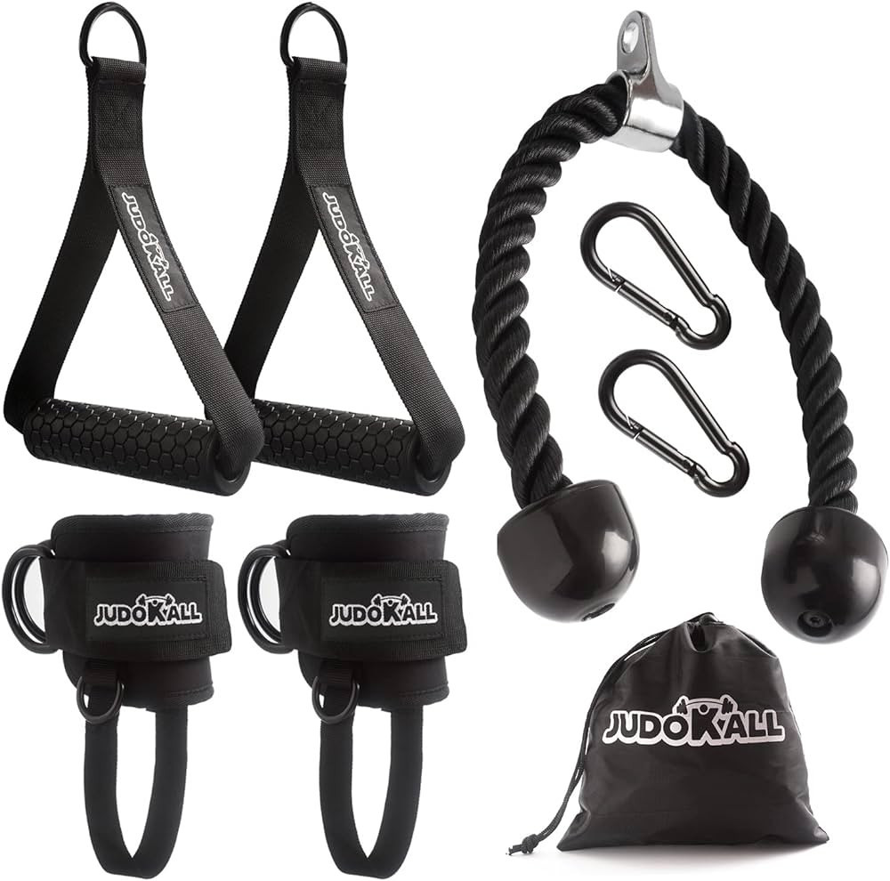 JUDOKALL Ankle Strap for Cable Machine,Tricep Rope,Gym Handles,V Bar Cable Machine Attachment for... | Amazon (US)