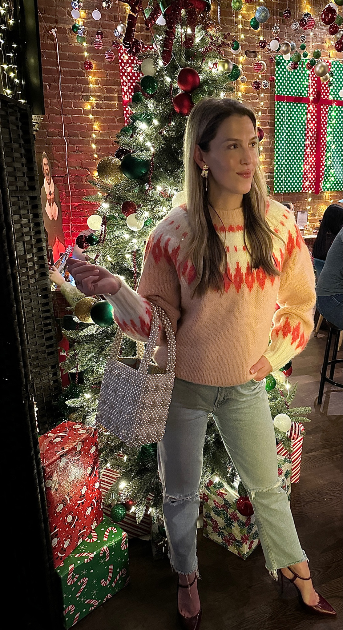 Sweater - went with my usual size XS

Jeans - older, linking similar 

Shoes - no longer available, linking similar. I am a size 38 EU

#LTKSeasonal #LTKHoliday #LTKstyletip
