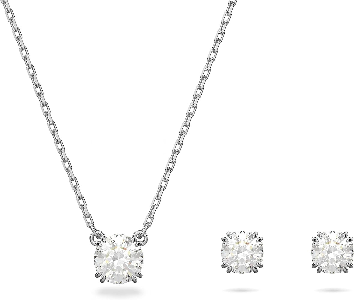 Swarovski Stilla Jewelry Set, Clear Crystals, Rhodium Finish | Amazon (US)