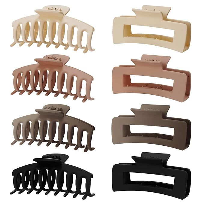 Large Hair Claw Clips,8 Pack 4.3"Hair Clips for Women and Girls, Thick & Thin Hair,90's Vintage b... | Amazon (US)