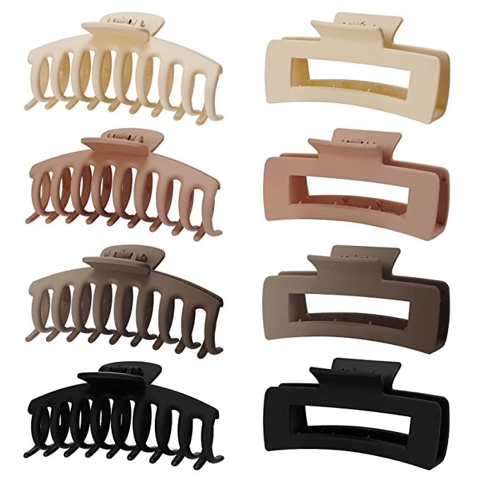 Large Hair Claw Clips,8 Pack 4.3"Hair Clips for Women and Girls, Hair Claw Clips for Women Thick ... | Amazon (US)