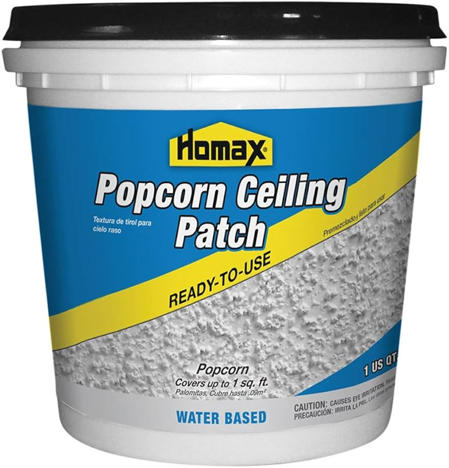 Homax Ready-to-Use Popcorn Ceiling Patch Texture - Covers up to 1 sq ft, White, 1 Quart | Amazon (US)