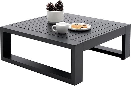 LebenLiebe Outdoor Side Table Patio Aluminum Square End Table for Bistro Cafe Patio Small Coffee ... | Amazon (US)