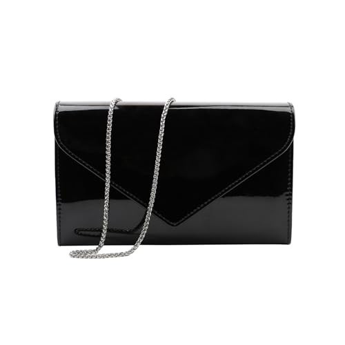 FLAIRFOLIO Womens Evening Handbags Patent, Cocktail Purses for Women Evening Party, Elegant Evening Clutch Purses for Women (Black) | Amazon (US)