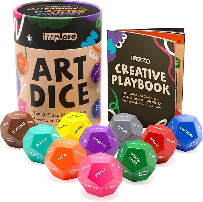 Art Dice – 12-Sided Wooden Dice with 120 Prompts to Help You Decide What to Draw or Paint – C... | Amazon (US)